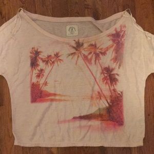 American Eagle Palm Tree Crop Top